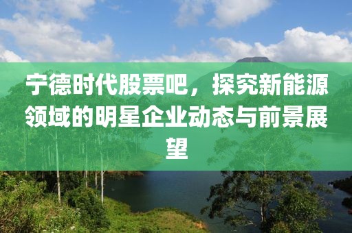 宁德时代股票吧，探究新能源领域的明星企业动态与前景展望