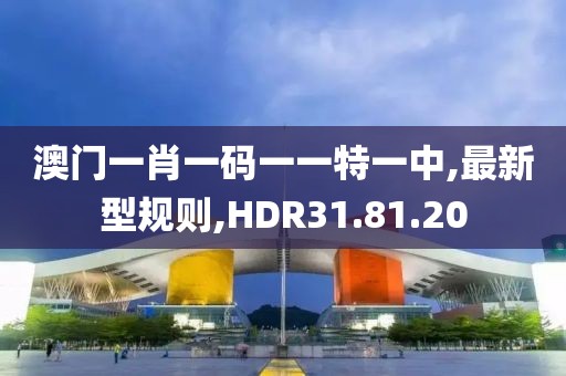 澳门一肖一码一一特一中,最新型规则,HDR31.81.20