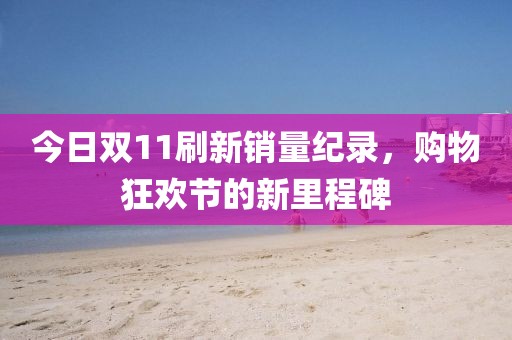 今日双11刷新销量纪录，购物狂欢节的新里程碑