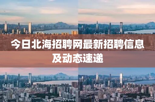 今日北海招聘网最新招聘信息及动态速递