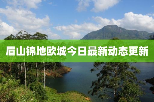 眉山锦地欧城今日最新动态更新