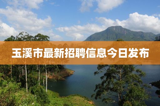 玉溪市最新招聘信息今日发布