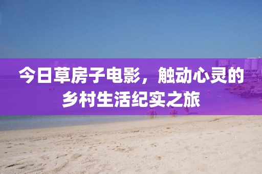 今日草房子电影，触动心灵的乡村生活纪实之旅