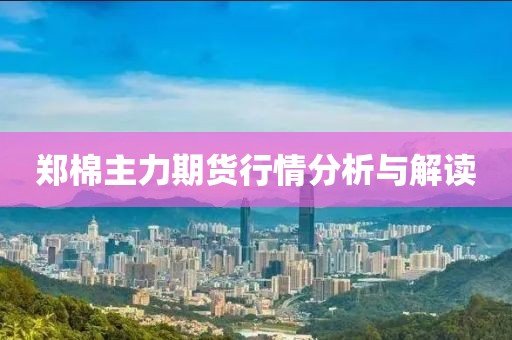 郑棉主力期货行情分析与解读
