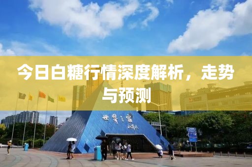 今日白糖行情深度解析，走势与预测