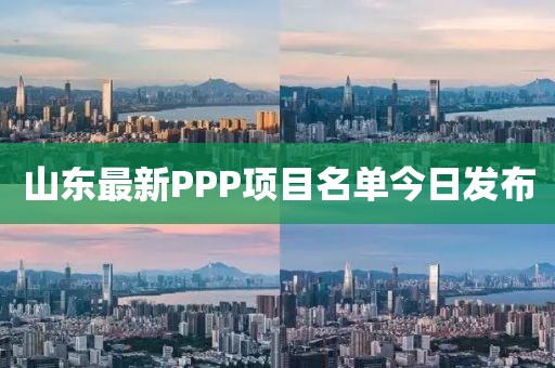山东最新PPP项目名单今日发布