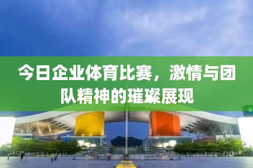 今日企业体育比赛，激情与团队精神的璀璨展现