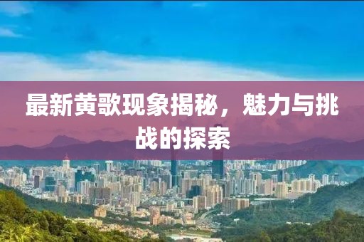 最新黄歌现象揭秘，魅力与挑战的探索