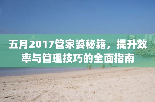 五月2017管家婆秘籍，提升效率与管理技巧的全面指南