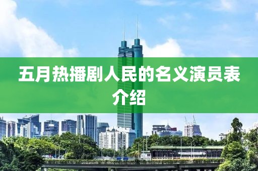 五月热播剧人民的名义演员表介绍