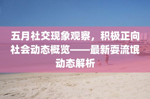 五月社交现象观察，积极正向社会动态概览——最新耍流氓动态解析