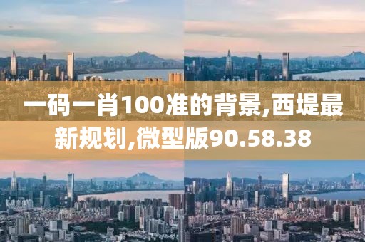 一码一肖100准的背景,西堤最新规划,微型版90.58.38