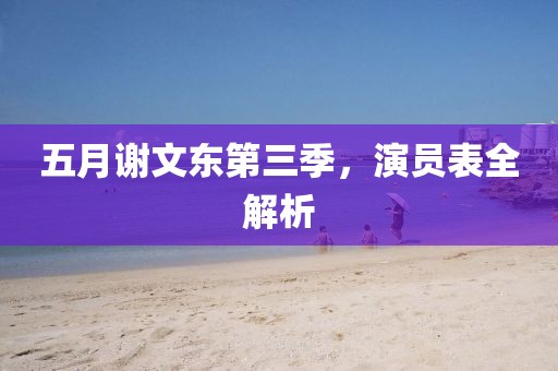 五月谢文东第三季，演员表全解析