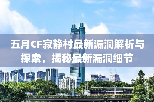五月CF寂静村最新漏洞解析与探索，揭秘最新漏洞细节