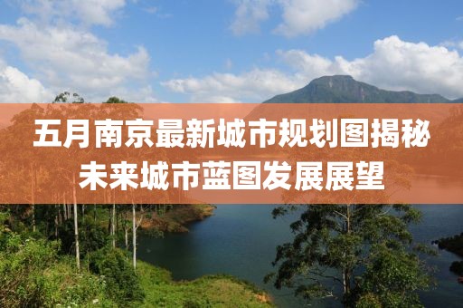 五月南京最新城市规划图揭秘未来城市蓝图发展展望