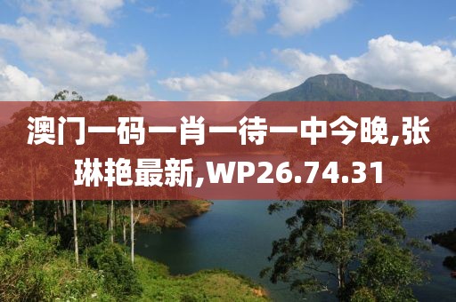 澳门一码一肖一待一中今晚,张琳艳最新,WP26.74.31