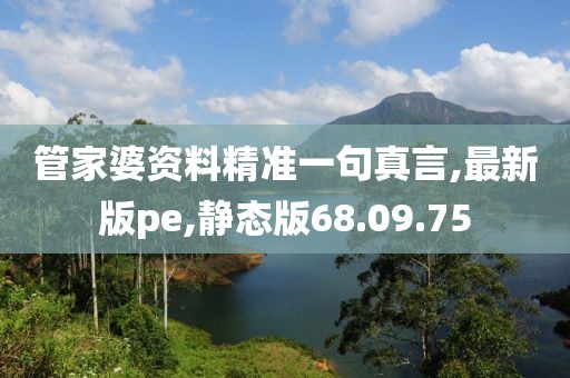 管家婆资料精准一句真言,最新版pe,静态版68.09.75