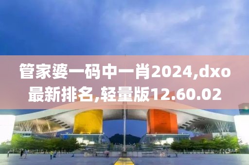 管家婆一码中一肖2024,dxo最新排名,轻量版12.60.02