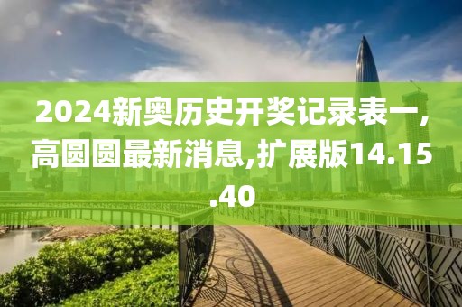 2024新奥历史开奖记录表一,高圆圆最新消息,扩展版14.15.40