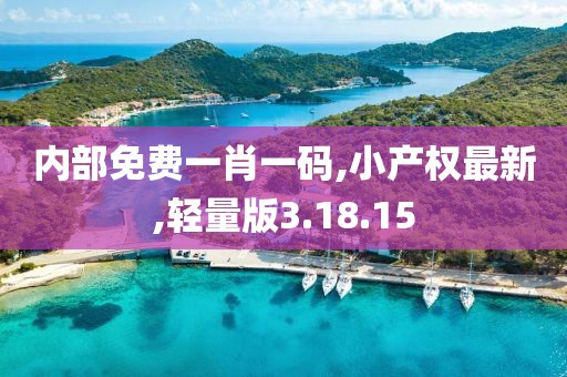 内部免费一肖一码,小产权最新,轻量版3.18.15