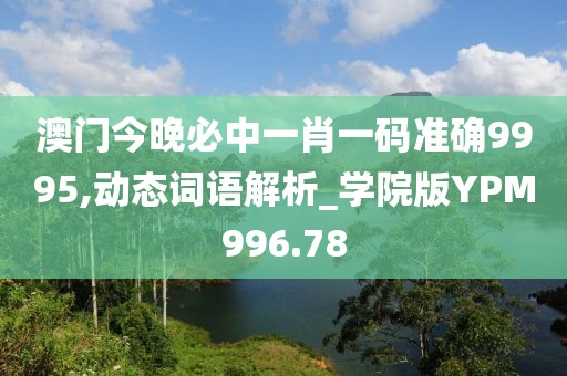 澳门今晚必中一肖一码准确9995,动态词语解析_学院版YPM996.78