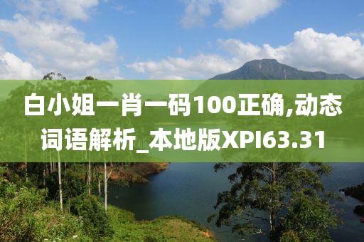 白小姐一肖一码100正确,动态词语解析_本地版XPI63.31