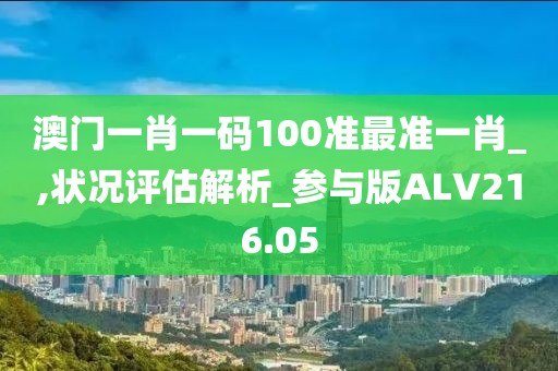 澳门一肖一码100准最准一肖_,状况评估解析_参与版ALV216.05