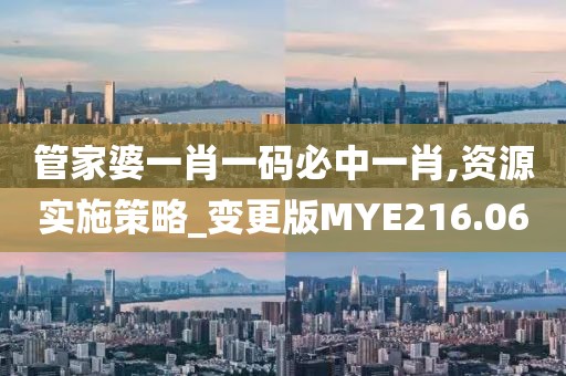 管家婆一肖一码必中一肖,资源实施策略_变更版MYE216.06