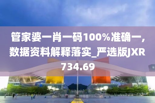 管家婆一肖一码100%准确一,数据资料解释落实_严选版JXR734.69