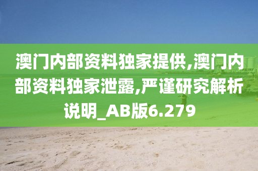 澳门内部资料独家提供,澳门内部资料独家泄露,严谨研究解析说明_AB版6.279