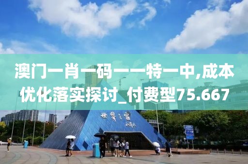 澳门一肖一码一一特一中,成本优化落实探讨_付费型75.667