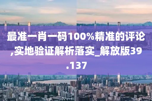 最准一肖一码100%精准的评论,实地验证解析落实_解放版39.137