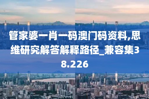 管家婆一肖一码澳门码资料,思维研究解答解释路径_兼容集38.226