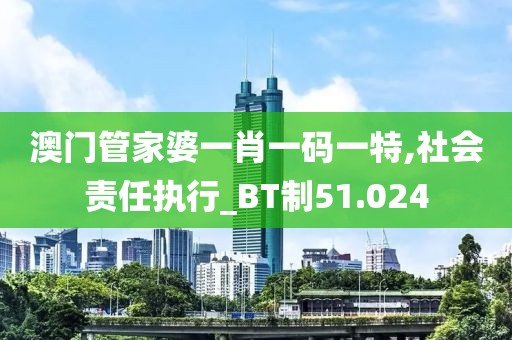 澳门管家婆一肖一码一特,社会责任执行_BT制51.024