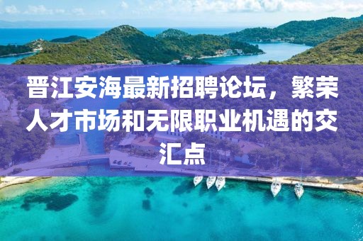 晋江安海最新招聘论坛，繁荣人才市场和无限职业机遇的交汇点