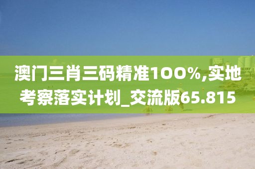 澳门三肖三码精准1OO%,实地考察落实计划_交流版65.815